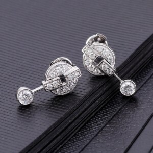 Provence Retro style Stud Earrings for Women 14KGold DEF/VS Lab Diamonds Engagement Jewelry Luxury Earrings Personalized Custom