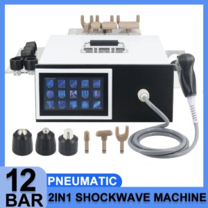 12Bar Pneumatic Shockwave Machine Relieve Pain For ED Treatment Professional Shock Wave Therapy Machine Body Massager 2in1