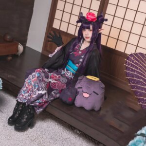 COS-KiKi Anime Vtuber Hololive English Ninomae Inanis New Year Bathrobe Kimono Uniform Cosplay Costume Party Outfit Women