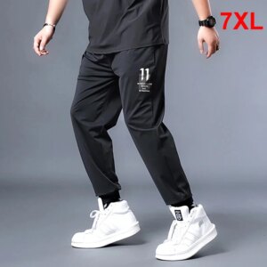 Big Size Pants Men Streetwear Casual Harem Pant Oversize High Quality Elastic Waist Black Trousers Plus 6XL 7XL HX403