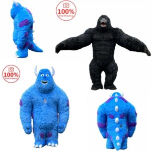 Chimpanzee Inflatable Costume Blue Monster Role-Playing Inflatable Mascot Costume Halloween Plush Mascot Costume Gorilla Costume