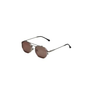 Double beam pilot type retro double layer clip sunglasses