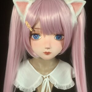 Customize Character Female/Girl Resin Kig Full Head With Lock Anime Cosplay Japanese Anime Kigurumi Mask