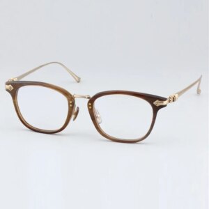 Square Eyeglasses Pure Titanium Sterling Silver Buffalo Horn Handmade Fashion Retro Glasses Frame Women Designer Brand Eyewear