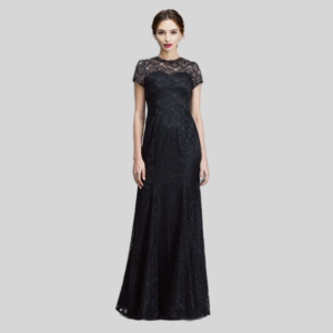 Black Mother Of The Bride Dresses Mermaid Cap Sleeves Lace Plus Size Long Groom Mother Dresses For Wedding Customized