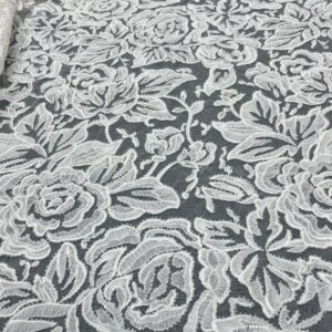 Top Texture Delicate Sequins Bead Embroidery, High-Grade Wedding Dress Lace Fabric Private Custom Dress Fabric