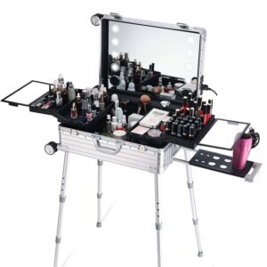 portable makeup rolling luggage nail art tattoo beauty travel suitcase Women multi-layer professional trolley cosmetic case