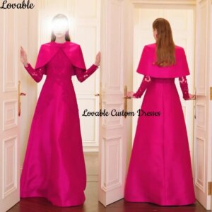 Customized فساتين سهرة A-Line Scoop Neckline Floor-Length Beadings Luxury Evening Dresses Zipper Up Long Sleeves Dresses