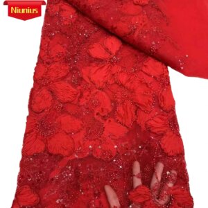 2025Best Quality Latest Soft Elegant Luxurious AustriaTulle Mesh Lace Lots With Stones For Wedding Evening Dress NN8198_R