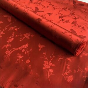 Silk heavy crepe satin 30momme jacquard fabric cheongsam dress skirt