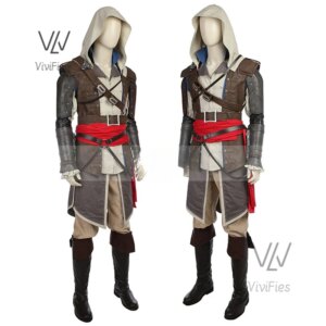 Uniform Outfits Complete Customization Suit Halloween PartyAssassins Cosplay Edward Costume Creed Black Flag Kenway Male