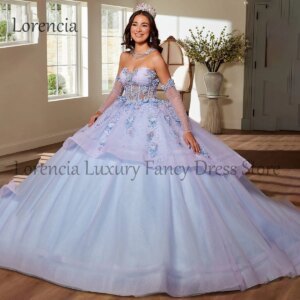 Mexican 2024 Quinceanera Dress Sweet 15 16 Ball Gown Butterfly Sleeveless Applique Beading Corset Formal Vestidos De 15 Años