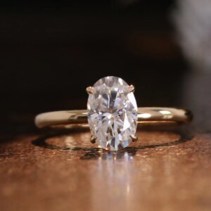 Provence 18K/14K/10K Yellow Gold 3.7ct D Color VVS1 Oval Cut Moissanite Rings For Women Men Four Claws Anniversary Band GRA