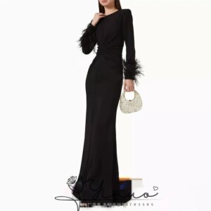 customized  Elegant Party dresses Woman O Neck Evening Prom Dresses for Special Occasions Long Formal Gowns For Dubai2025