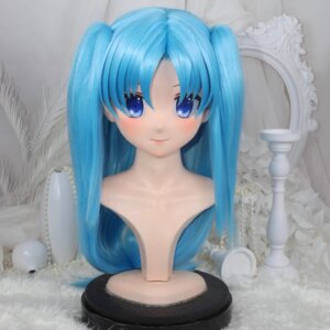 Customize Character Female/Girl Resin Kig Full Head With Lock Anime Cosplay Japanese Anime Kigurumi Mask