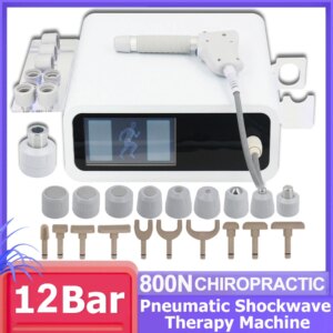 12Bar Pneumatic Shockwave Therapy Machine For Pain Relief Man ED Treatment Physical Shock wave Machine 2in1 Chiropractic