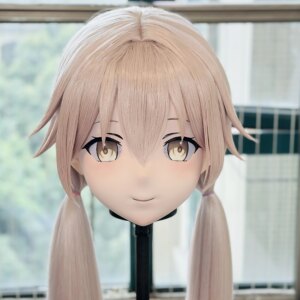 Customize Character Female/Girl Resin Kig Full Head With Lock Anime Cosplay Japanese Anime Kigurumi Mask