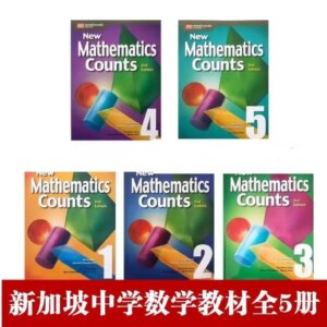 5pcs/set 1-5 Singapore Secondary School Mathematics Textbook New Mathematics Counts 2nd Edition Full Colour 5 Volumes