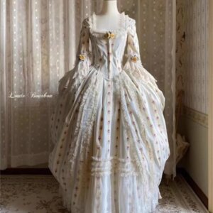 Robe A La Francaise 18th Century Georgian Dress Robe De Bal Rococo Marie Antoinette Cosplay Vintage Victorian Ball Gown for Lady