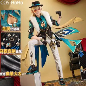COS-HoHo Honkai: Star Rail Aventurine Game Suit Gorgeous Handsome Uniform Cosplay Costume Halloween Carnival Party Outfit Men