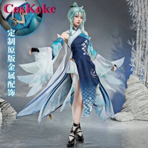 CosKeKe Madame Ping Cosplay Costume Hot Game Genshin Impact Gorgrous Sweet Dress Women Halloween Party Role Play Clothing S-XL