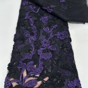Unique Exquisite High-end Demure New Fashion Design Fabric Handmade Embroidery Net Lace Beads For Women’s Wedding Party Dresses
