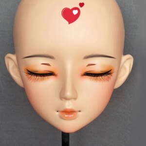 (Mian-02)Female Girl Resin Half Head Kigurumi BJD Eyes Crossdress Cosplay Japanese Anime Role Lolita Mask With Eyes And Wig