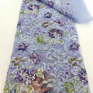 Luxury African Tulle Laces Latest Beads Lace Fabric 2025 High Quality Nigerian Sequins Lace Embroidery Bride Lace For Dresses