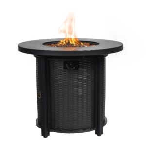 30-Inch Propane Fire Pit Table – 40000 BTU Round Patio Heater for Outdoor Heating & Ambiance