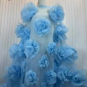 2025 High Quality African Large 3D Floral Embroidery Tulle Lace Fabric Fashion French Nigerian Wedding Party Dress 5 Yards
