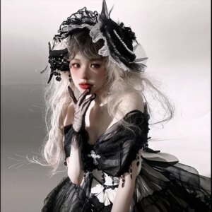 Japanese Victorian Gothic Lolita Dress Vintage Girl Sweet Lace Rose Elegant Princess Holiday Party Dresses Women Dark Slip Dress