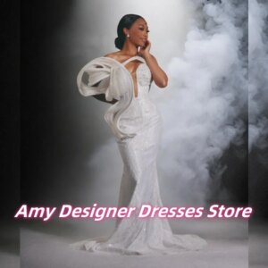 Graceful Sequin Mermaid Evening Dresses For Black Girls Exquisite Beaded Sequins Strapless Dinner Dress Females Customized