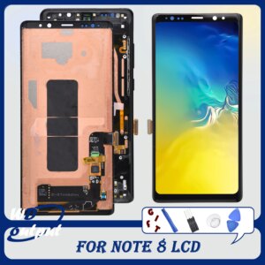 Original AMOLED 6.3″ inch LCD Display For NOTE8 LCD N9500 N950F LCD Display Touch Screen Replacement Parts+Frame