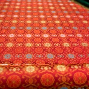 Red Non-Heritage Silk Song Dynasty Brocade Fabric Chinese Style New Coat Dress Cheongsam