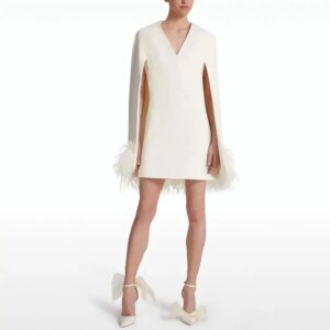 Evening Dress Knee Length Luxury Birthday Shawl Sleeves Summer Elegant Wedding Party Gowns For Women Arab 2024