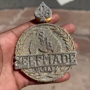 Custom 18K Gold Plating Sterling Silver Selfmade Bully Pendant Vvs Moissanite Diamond Hip Hop Iced Out Necklace Chain Jewelry