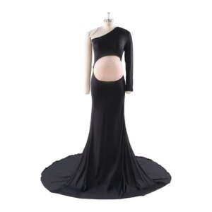 Stretchy Fabric Maternity Dresses for Baby Shower Photoshoot Show Belly Women’s Comfortable Maternity Dresses YW243169