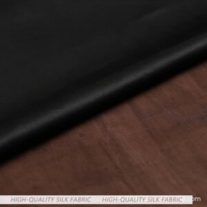 Summer Black Stretch Satin Real Silk Gambiered Guangdong Fabric Fragrant Cloud Yarn Trousers Suit Cheongsam