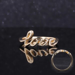 Love Engagement Rings For Women 10k Yellow Gold Plain Ring