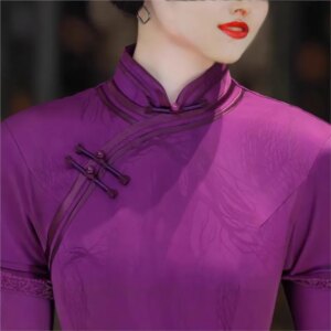 Cheongsam new Chinese female sense of daily national style dress temperament long