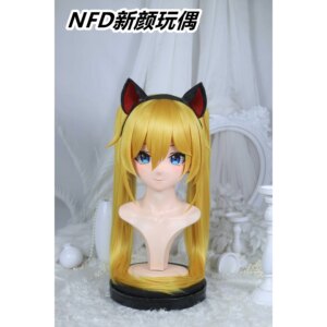 Customize Character Female/Girl Resin Kig Full Head With Lock Anime Cosplay Japanese Anime Kigurumi Mask