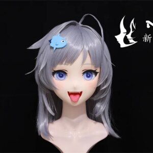 Kigurumi Blue Route Seattle Kigurumi mask Full Headband Lock Cosplay Headshell Props Costume Anime