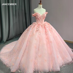 Jancember Elegant International Quinceanera Dresses Sweetheart Cap sleeve Court Train Appliques Sequined Bar Mitzvah DY9912