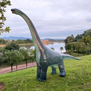 3.1m Inflatable Giraffatitan Dinosaur Costume Realistic Cosplay Sauropod Dinosaur Clothing Halloween Role-playing Dress Up Suit
