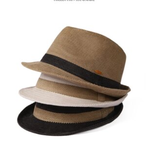 Elegant fashion corduroy top hat four
