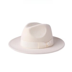 Elegant fashion top hat women’s white felt with large brim