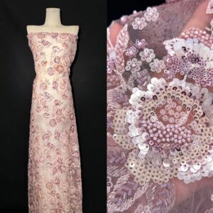 New heavy industry hand bead embroidery cloth Ghanaian style wedding dress tube lace fabric