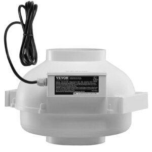 6″ to 4.5″ Radon Mitigation Fan System Kit Quiet 380 CFM Inline Duct Waterproof