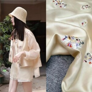 New silk and wool heavy industry embroidery fabric high-end custom early autumn coat armor set