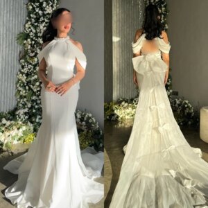 Customized Jiayigong Prom Jersey Flower Mermaid Halter Bespoke Occasion Gown Long Dresses